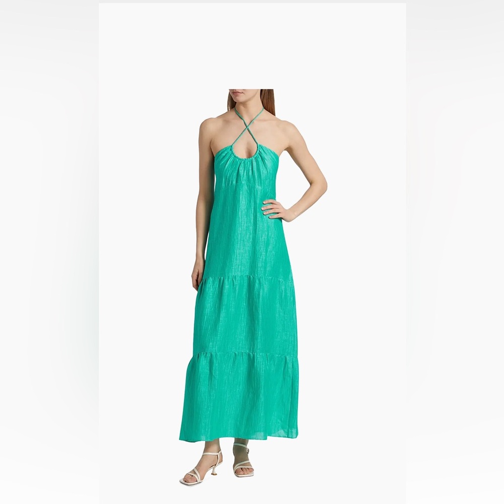 NWT Marie Oliver Teal Halter Maxi Dress Zenna dress in Billiard